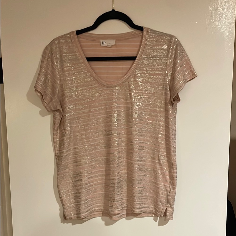GAP Shimmering Pink Short Sleeve Top